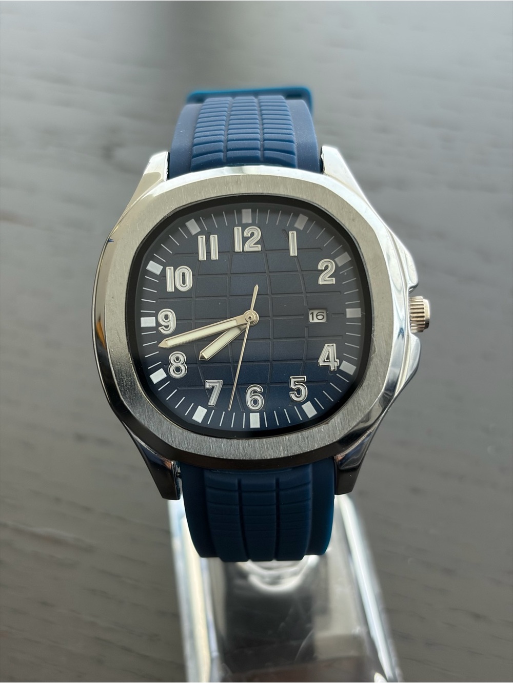 Brand New Aquanaut Style Blue Dial Rubber Strap Watch